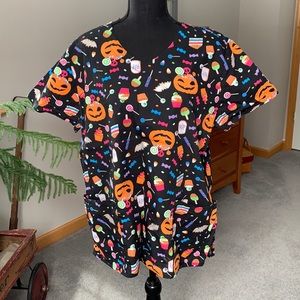 Halloween scrub top